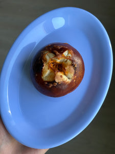 Bretzel Bun with Spicy Meat Floss and Tomato Puree
