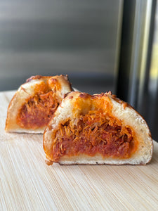 Bretzel Bun with Spicy Meat Floss and Tomato Puree